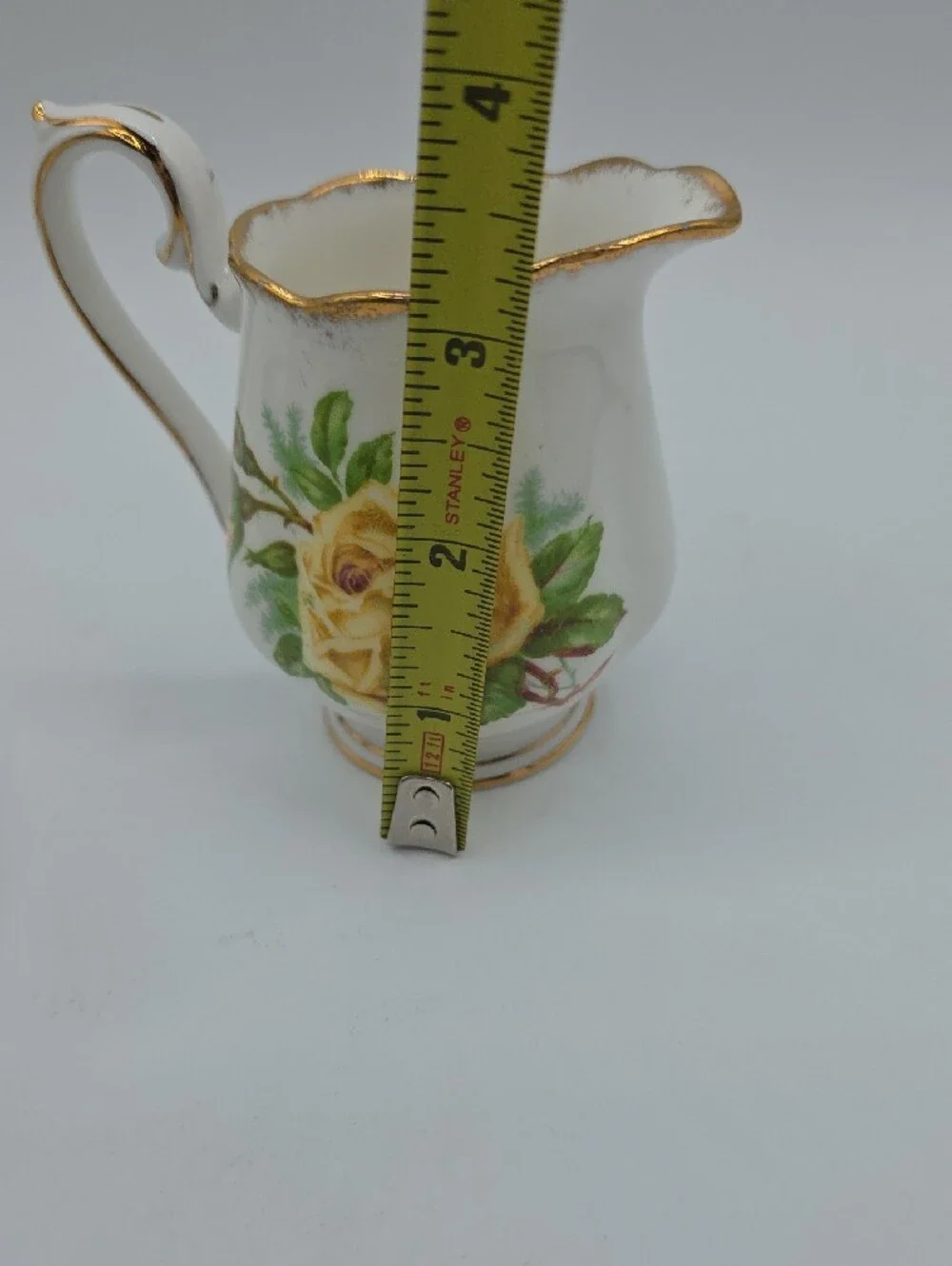 Royal Albert Tea Rose Yelloe and Green Floral Porcelain Cream And Sugar Dishes